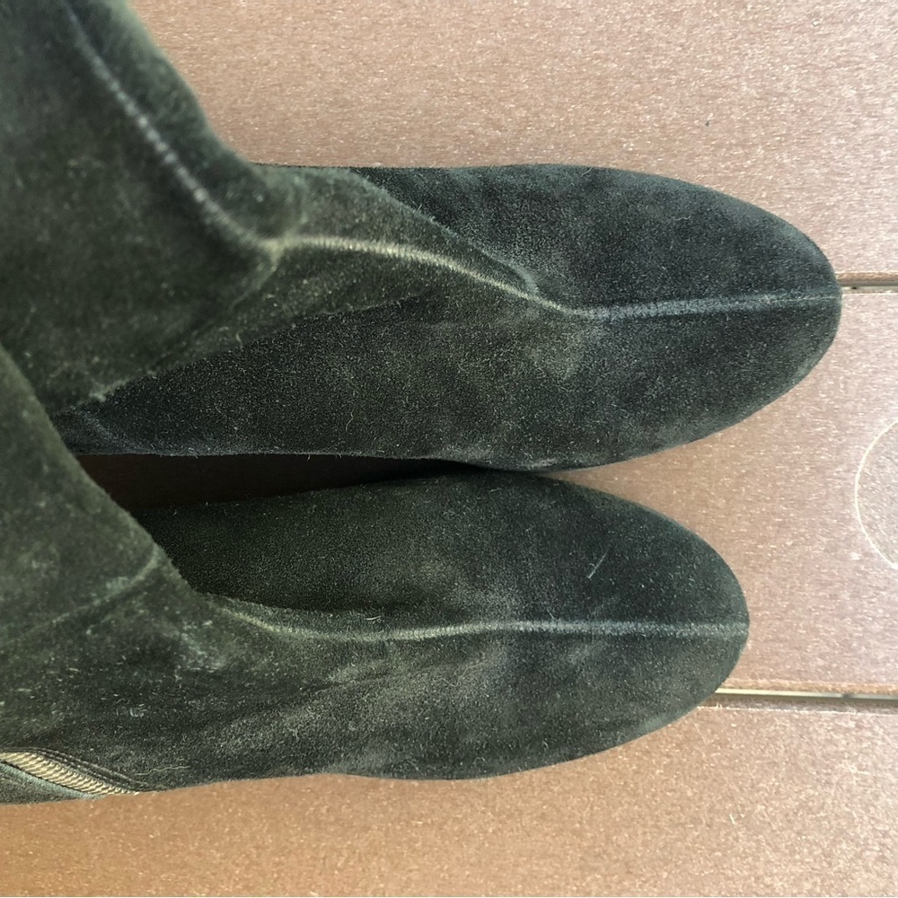 Franco Sarto Black Genuine Suede Wedge Boots Size 9M - Picture 3 of 6